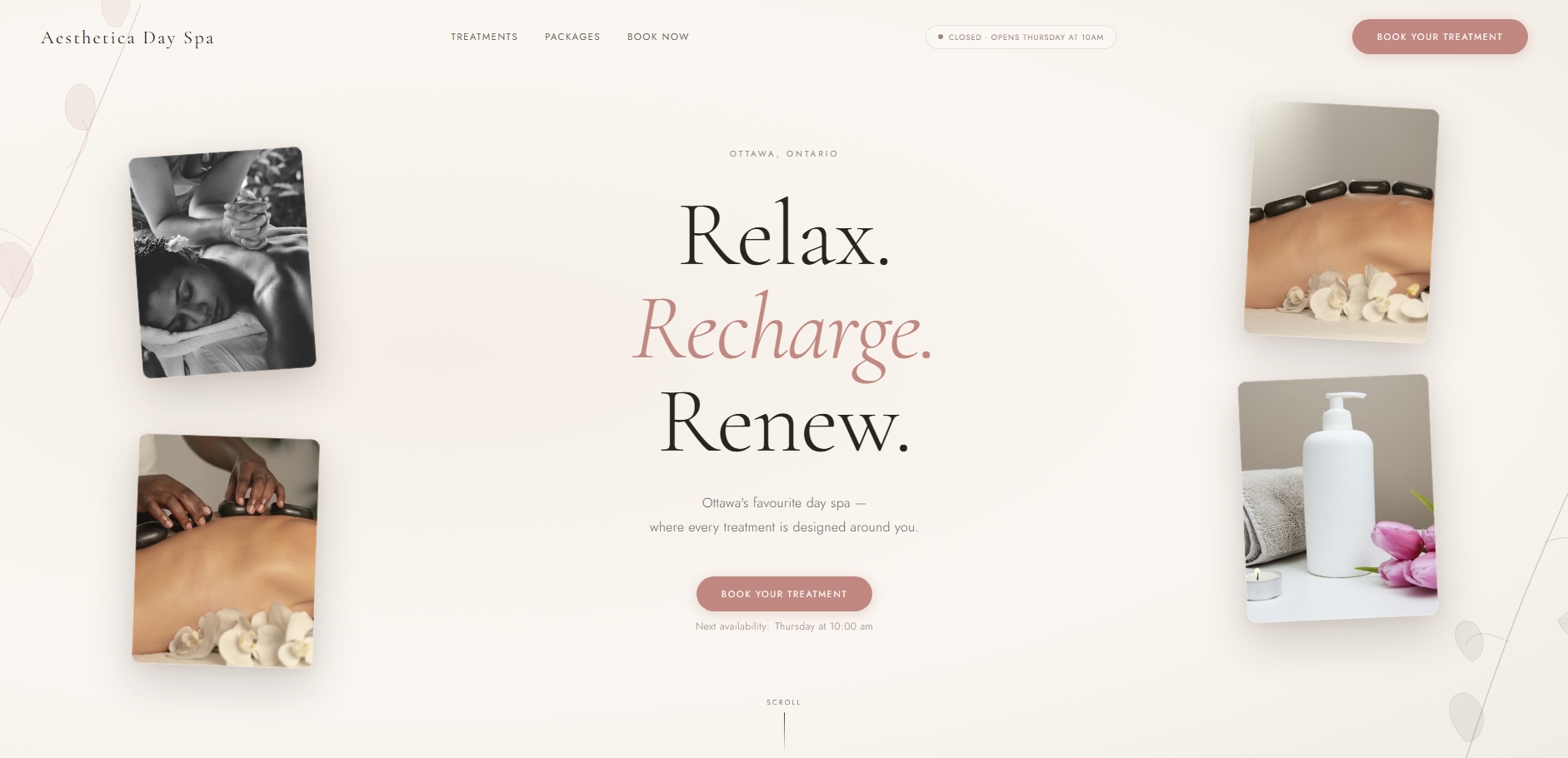 Aesthetica Day Spa site preview